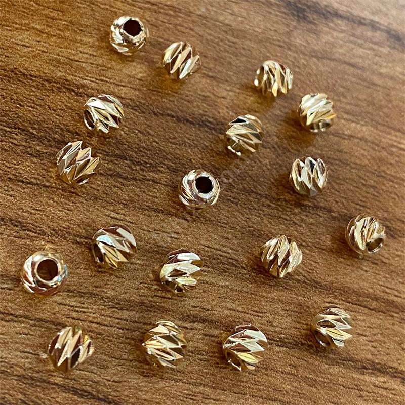 Altın Kaplama Dorika Boncuk ( 20 Adet ) 5 mm